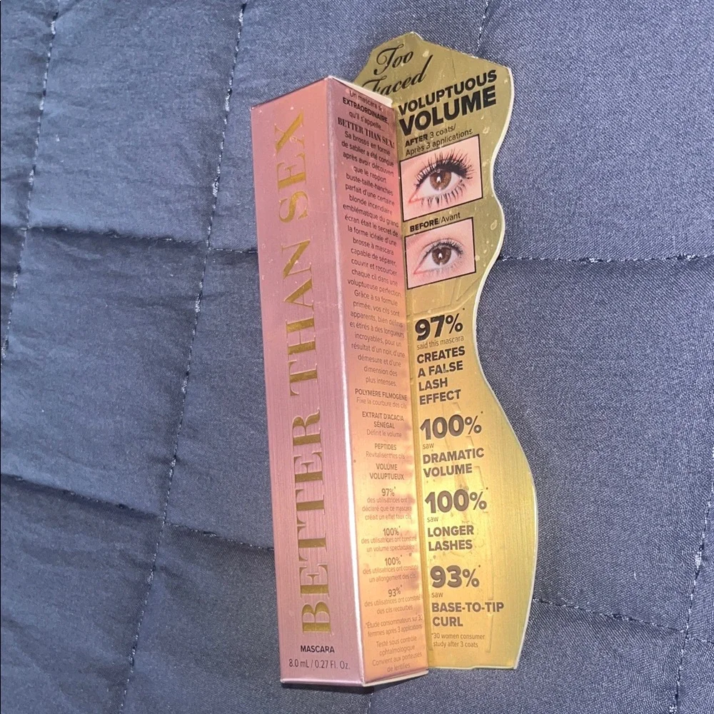 NWT Too Faced Better Than Sex Volumizing Mascara in Pink and Gold - Never Used